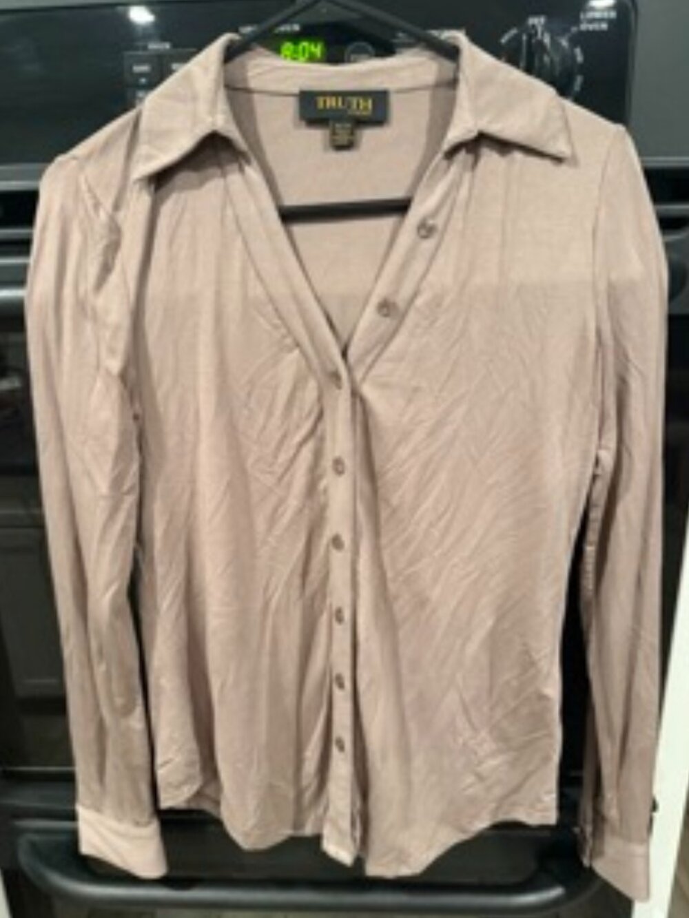 TRUTH by Republic with a petite extra-small (XS/1P) mauve, tan button down